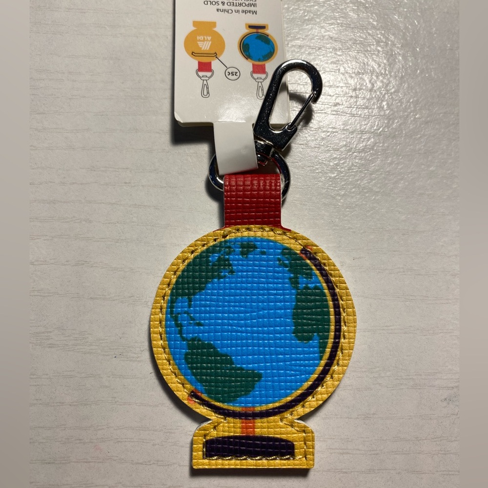 Aldi Globe Keychain Quarter Keeper